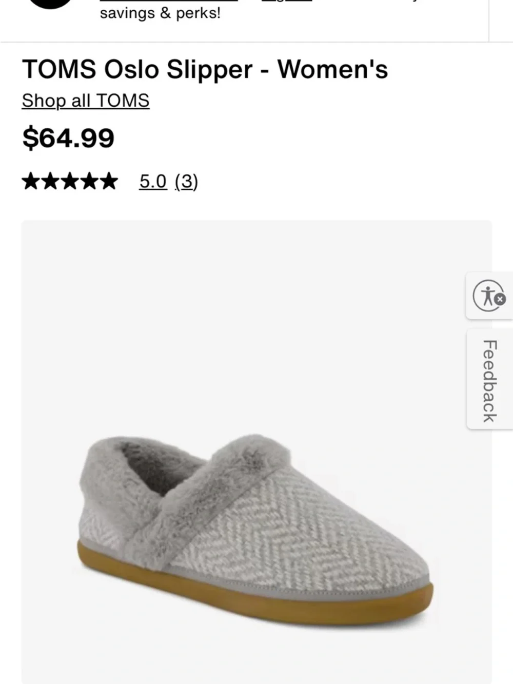 Toms Women's Gray Faux-Fur Cuff Slip-On Slippers - Picture 8 of 10